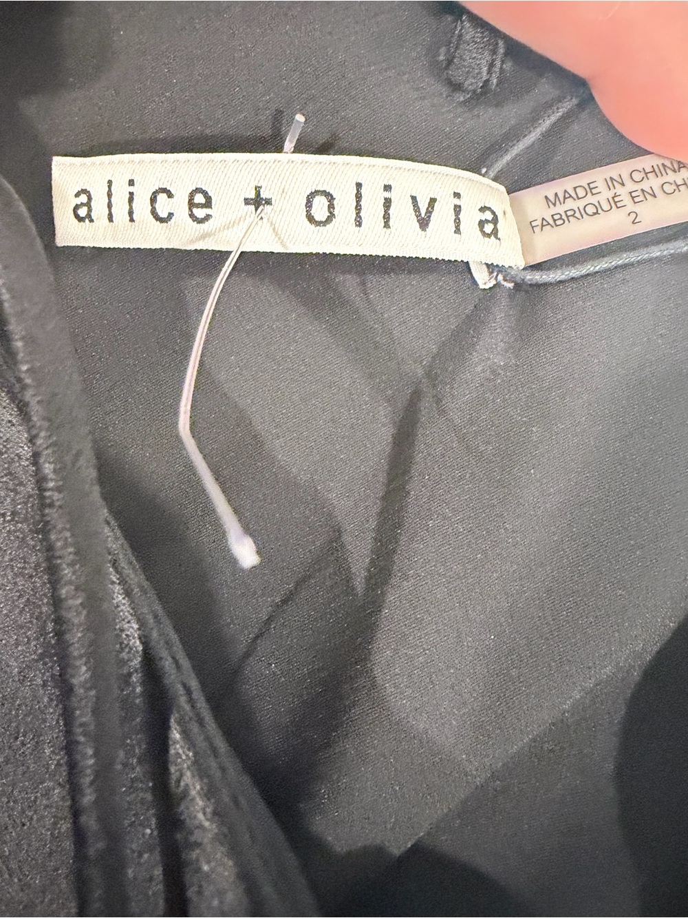 Alice + Olivia Black Satin Cowl Midi Slip Dress - Picture 3 of 4
